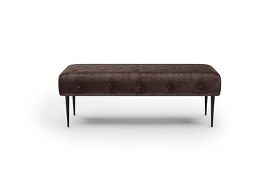 CAVADORE Amba - Banco tapizado de 2 plazas para Cocina, Comedor o salón/Cocina para 2 plazas Amba, 119 x 52 x 54, Microfibra marrón