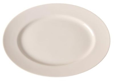 HENDI Plate, oval, reinforced edges, high-quality glaze, high impact and wear resistance, suitable for microwave, dishwasher, ø360mm, porcelain