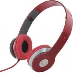 Casque Esperanza Techno EH145R avec Contrôle du Volume (Rouge)