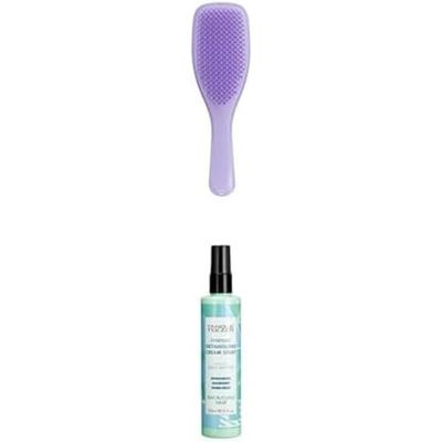 Bundle of Tangle Teezer | The Naturally Curly Wet Detangler Hairbrush for 3C to 4C Hair | Reduces Frizz | Purple Passion + Tangle Teezer Everyday Detangling Cream Spray for Thick/Curly Hair