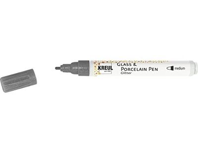 Kreul Hobby Line 16512 – Porcelain with Glitter Glass Pen 1 – 3 mm, Anthrazit