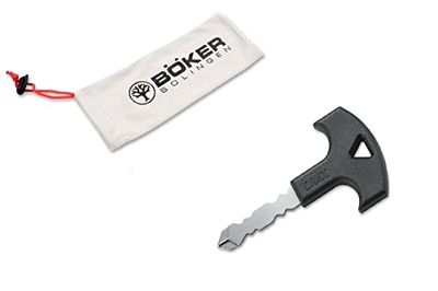 Böker Williams Tactical Key - Llave táctica (incluye bolsa de microfibra, hoja de acero inoxidable y mango de cinta, tamaño: 9,10 cm), color negro