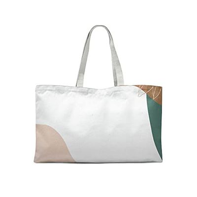 Bonamaison Printed Tote Bag, Reusable Grocery Bag, Shopping Bag, Machine Washable, Foldable, Canvas Cloth Bag with Handles, 47x42 Cm