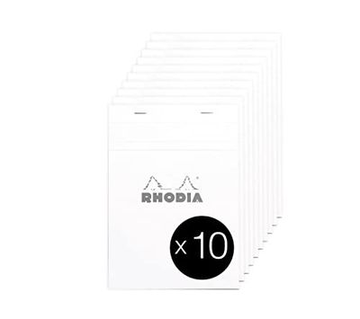 RHODIA 16401C - Stapled Notepad Meeting N°16 White - A5 - Pre-Printed Date/Notes/Action - 80 Detachable Sheets - White Clairefontaine Paper 80 g/m² - Pack of 10 pads