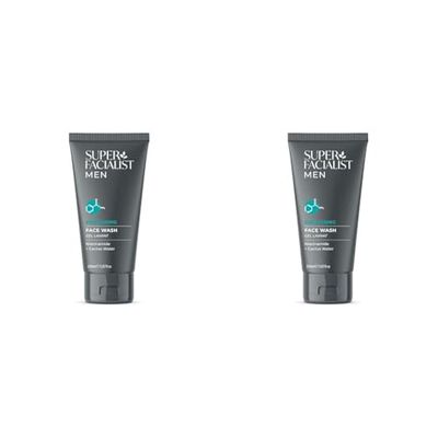Super Facialist for Men Energising Face Wash with Vitamin B 3 - Remove Impurities & Hydrate Skin with Hyaluronic Acid, Magnesium & Vitamin E - Oil Free, Vegan Friendly, 150 ml (Pack of 2)