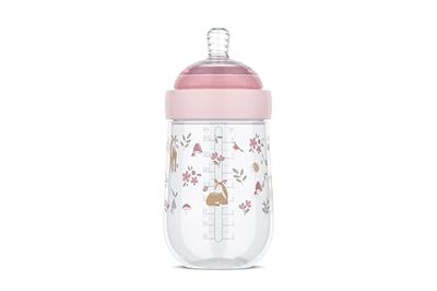 Mepal Baby Bottle Mio Little Dutch, Transparent Cap for Storage, Anti-Colic Baby Bottles, Spiral Design Prevents Blocked Teat, Medical Grade Silicone, 240 ml, Fairy Garden