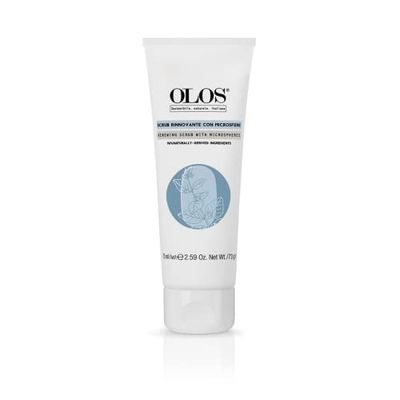 Olos Renewing Scrub with Microspheres, 2.5 oz - Exfoliating Face Scrub - Gentle Skin Smoothing Gel with Aloe - Face Exfoliator to Remove Dead Cells