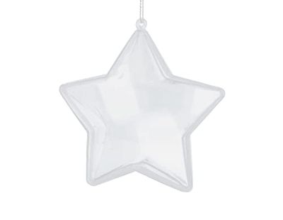 INNSPIRO Estrella plástico Transparente para Colgar 2 Partes 8cm.