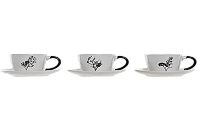 Dkd Home Decor Metal Gres - Set di tazze da caffè, 180 ml, 6 pezzi