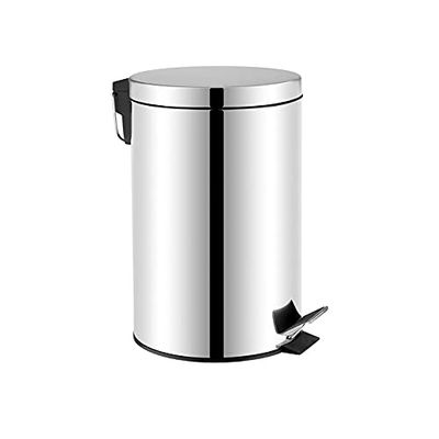 OFITURIA Cubo de Basura para Baño con Pedal Acero inoxidable 12 litros Brillo