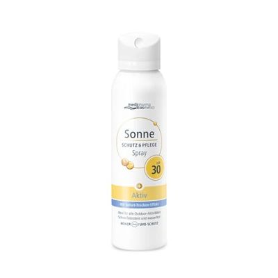 Solskydd och skötsel, aktiv aerosolspray med SPF 30 från medipharma kosmetika | omedelbar torr effekt | svettbeständig, deodoriserande och vattentät | perfekt för utomhusaktiviteter