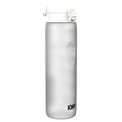 ION8 1 Liter Vattenflaska med Tidsmarkeringar, Läcksäker, Flip-lock, Bärhandtag, Diskmaskinssäker, BPA-fri, Perfekt för Gym, Hälsa och Fitness, 1000 ml/32 oz, Motivator Vit