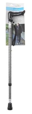 Days Comfy Grip Sticks, Ergonomic Anodised Aluminium Walking Sticks for Enhanced Comfort and Support, Lightweight, Comfortable, Non-Folding, 738-955MM - Right Hand, Etched Black
