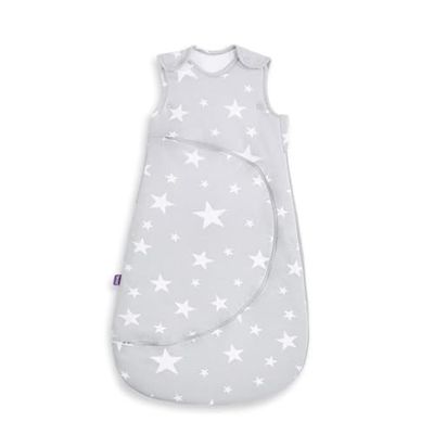 SnuzPouch Gigoteuse pour bébé, 2.5 Tog - Design Étoile Blanche - Coton doux 100% avec fermeture éclair pour faciliter le changement de couche - 0-6M
