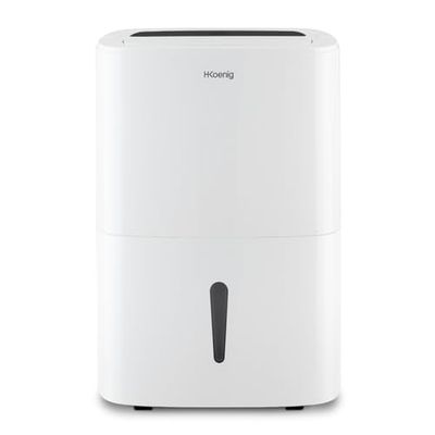 H.Koenig Draagbare luchtontvochtiger DSH520, 20 l/dag, afstandsbediening, 24-uurs timer, voor ruimtes tot 25 m², tank van 5 liter, stil, 400 W