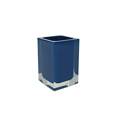 Gedy Blue. Auckland Blue Bathroom Measurements, Dimensions and Weight: 11 x 7.2 x 7.2 cm & 0.25 kg, Toothbrush Holder in Transparent Resin, R&D Design, Handmade, 2 Years Warranty, Unique
