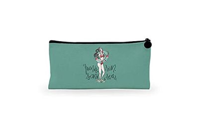Bonamaison Estuche de Lona con Cremallera para lápices, con impresión Digital, para Escuela, Bolsa de Lona para niños, niñas, 100% algodón, Unisex, 1 Unidad, 21 x 12 cm