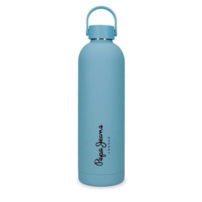 Pepe Jeans Aris Botella de Acero Inoxidable Azul 7x26,5x7 cms Acero Inoxidable by Joumma Bags