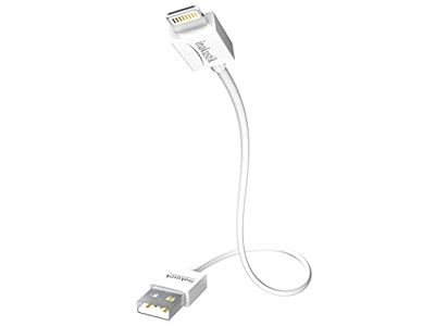 Inakustik 440201 USB till blixt mobiltelefonkabel vit 1 M - bärbara telefonkablar