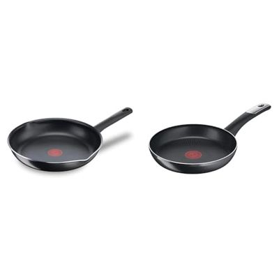Tefal Day By Day On Poêle 32 cm, Non induction, Revêtement antiadhésif sûr, Fonction Thermo-Signal & C38804 Poêle à frire en titane dur Essential, 24 cm, revêtement anti-adhésif