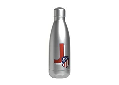 Atlético de Madrid - roestvrijstalen waterfles, hermetische sluiting, met rode letter J-ontwerp, 550 ml, metallic kleur, officieel product (CyP Brands)