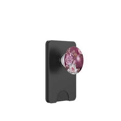 Burgundy Flowers PopSockets PopWallet para MagSafe