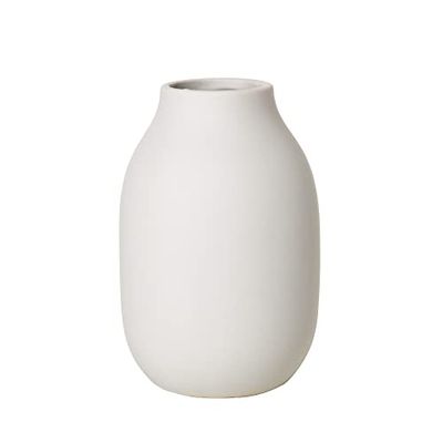 blomus -COLORA - Jarrón S de Loza, Moonbeam, Fabricado a Mano, Elegante y Decorativo, Base Que Protege la Superficie (Alto x Ancho x Profundidad): 15 x 10,5 x 10,5 cm, Moonbeam, 65906