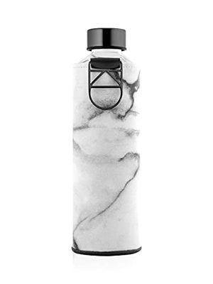 EQUA Mismatch - Bottiglia in vetro con manico in metallo, unisex, per adulti, colore grigio/bianco, 750 ml