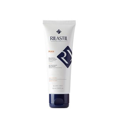 Rilastil Man Gel Crema Dopobarba, Trattamento Idratante e Riequilibrante, Pelli Sensibili, Normali e Miste, Riequilibrante e Lenitivo, con Acido Ialuronico, Confezione da 75ml