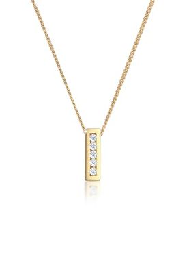 Elli DIAMONDS Colar mulheres clássico elegante com diamante (0,075 ct.) Ouro amarelo 585, Facetado, Diamante