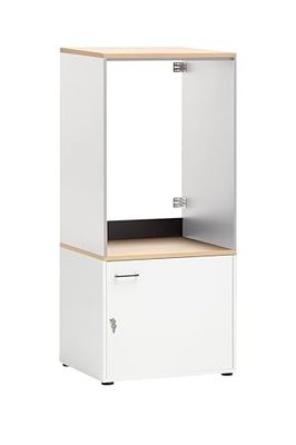 Schildmeyer Solea 702003 Meuble de Machine à Laver et Meuble Multifonction Blanc Mat 67,1 x 60 x 154,7 cm