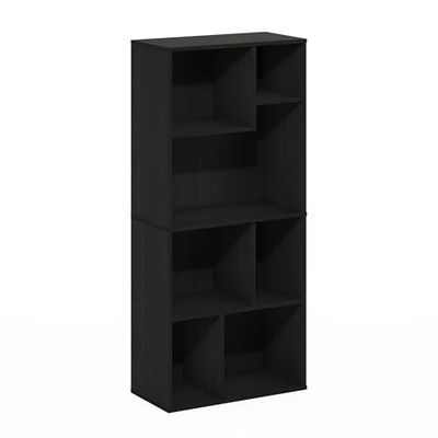 Furinno Daly Bibliothèque à Cubes Irréguliers, Étagère, Organisateur de Rangement, 7 Cubes, Espresso