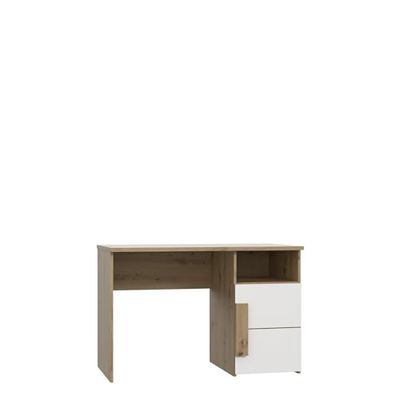 Forte Möbel chêne Artisan + Blanc Forte Arkina Bureau 1 Porte en Bois 110,2 x 75,3 x 60 cm, d'ingénierie Plastique Métal, 110,2 x 75,3 x 60 cm