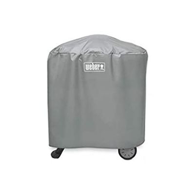 Weber Housse de barbecue pour Q1000/2000 avec pied, respirante, résistante aux UV et à l'eau, protection contre le vent et les intempéries, avec fermeture velcro - Gris (7177)