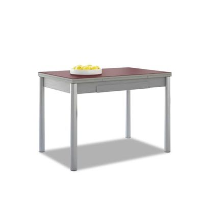 ASTIMESA Glazen vleugels, keukentafel, metaal, bordeaux, 90 x 50 cm