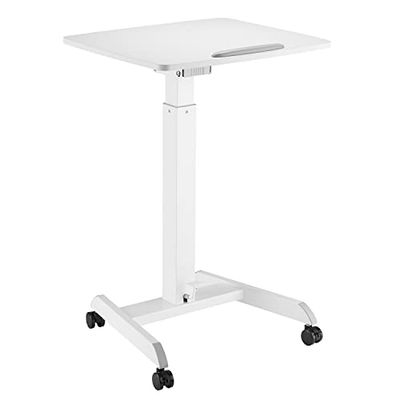 Maclean MC-892 Table pour Ordinateur Portable à roulettes avec Ressort à gaz réglable en Hauteur Max. 113 cm Inclinable à 30° Charge Max. 8 kg