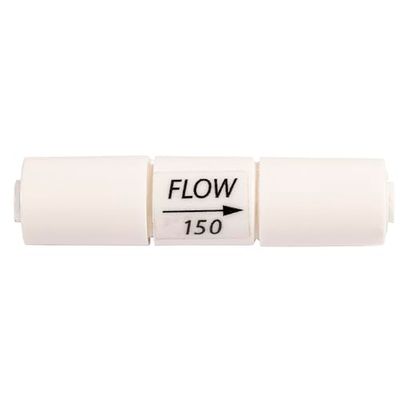 Limitatore di flusso fisso/rifiuto da 150 ml. Aumento della pressione nel sistema ad osmosi. Produce acqua più velocemente e riduce il rigetto dell'acqua. Bbagua.