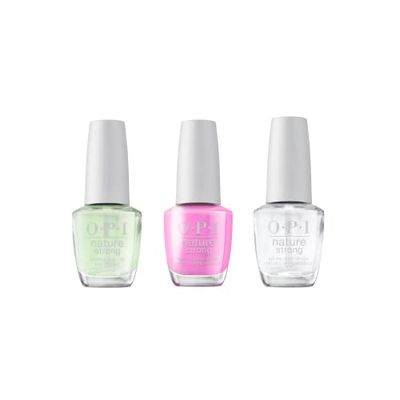 OPI Nature Strong Natural Origin Vegan Nail Polish, Emflowered, Top Coat & Base Coat Trio, 3 x 15ml