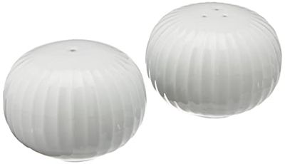 Juego de salero y pimentero Kähler H5 cm Hammershøi Danish detalles hechos a mano, blanco
