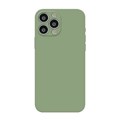 Fresnour Lämplig för iPhone 13 Pro 6,1-tums fodral, stötfångarskydd, transparent reptålig baksida (matcha grön)