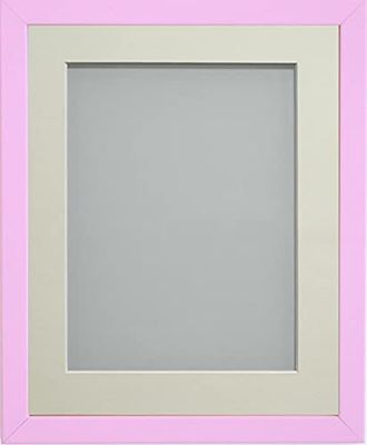 Frame Company Jellybean Range Pink Wooden 16x12 inch Picture Photo Frame with Ivory Mount for Image 14x10 inch * Choice of Colours & Sizes* Fitted with Perspex
