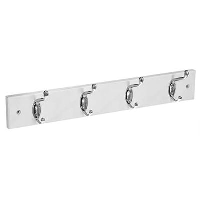 Five AC-Déco Kledinghaken met 4 koppen, 42 x 7 x 6,5 cm, hout, wit