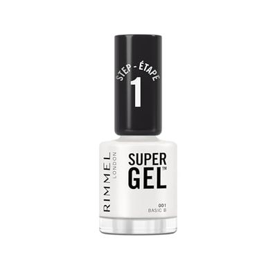 Rimmel London Smalto Unghie Super Gel - Nail Polish Effetto Gel a Lunga Durata - 001 Basic B - 12 ml