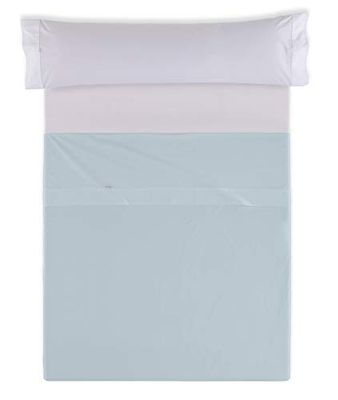 Sábana SABANA ENCIMERA Kleur Azul Hemelsblauw - Cama de 105 50% Algodón / 50% Polyester - 144 Hilos Gramage: 115