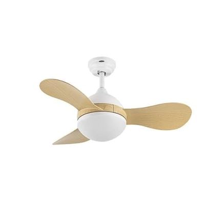 Witte ventilator, 24 W, DC, 3 vleugels, met 91D-beuken, 2640 lumen en kleurtemperaturen 3000 K, 4000 K en 6500 K. Inclusief afstandsbediening, geheugen en timer, ideaal voor elke ruimte.