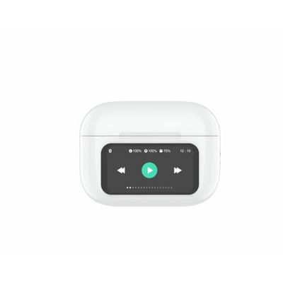 DCU TECNOLOGIC - Cuffie wireless Bluetooth 5.4 - Touch screen - Modalità di riproduzione ed equalizzatore - Autonomia della batteria di 30 ore - Colore: Bianco