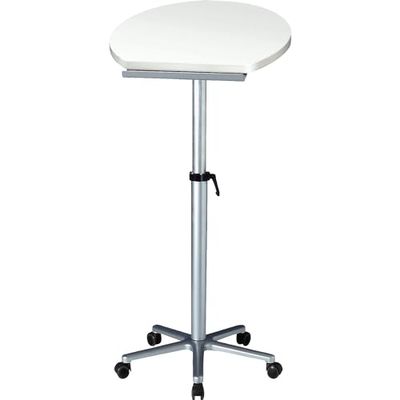 MAUL Poste de Travail Statique, Hauteur Réglable en Continu de 75 à 120 cm, Bureau Mobile pour Travailler en Position Assise ou Debout, Rangement Pratique pour Stylo et Classeur, Blanc