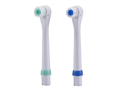 Beper RCO4091819 Lot de 2 têtes de brosse à dents pour enfants 40.918, brosse à dents électrique 40.919, hygiène buccale, blanc/vert, blanc/bleu