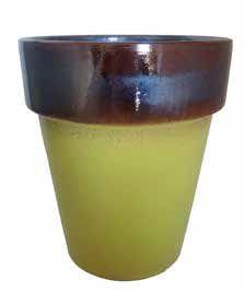 Ceramiche Angela Rinaldi - Vaso per piante in Ceramica di Vietri dipinto a mano Fioriera Cachepot Terracotta Maiolica (Altezza cm. 30, diametro cm. 27, sopra argento, sotto verde acido)