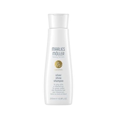 Marlies Möller Specialists Silver Shine Shampoo 200 ml - Shampooing argenté - réduit les taches jaunes et donne de l'éclat aux cheveux - Avec orchidée lilas - Pour cheveux blancs, gris et blonds